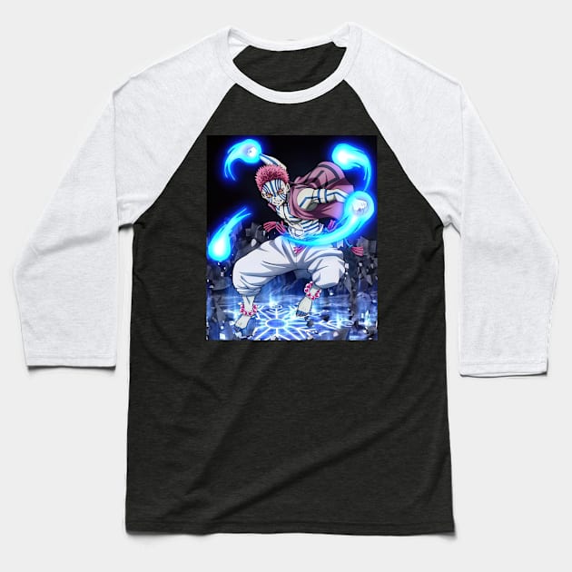 Powerful Demon Akaza Baseball T-Shirt by Valoka